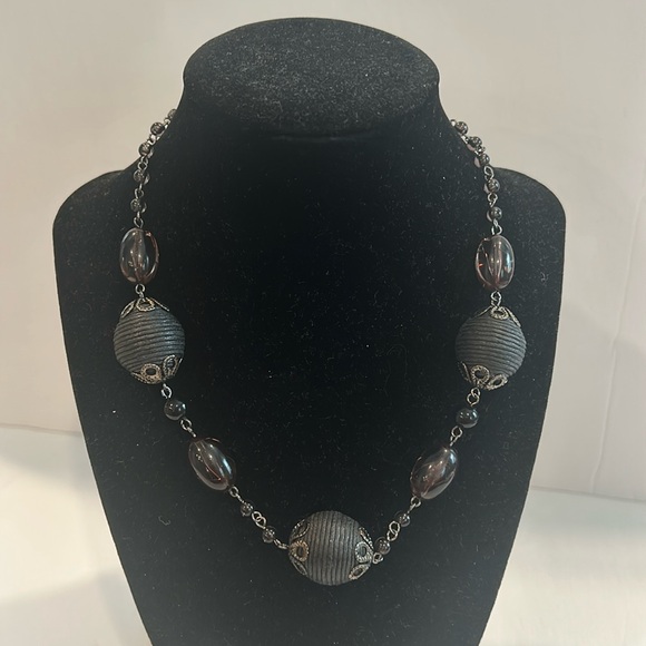 NWOT Joan Rivers Gun Metal Necklace - Picture 1 of 9